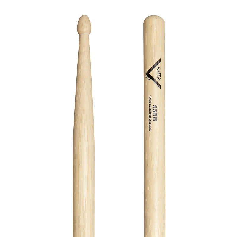 Vater 55BB Hickory Drum Sticks with Acorn Tip, Pair
